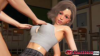 Horny Katie Mini Skirt 3D Hentai – Big Tits Massage Moans, Vibrator Tight Pussy & G-Spot Fingering Squirt