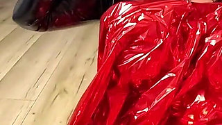 Giant Heart Balloon Pvc Fetish. Balloon Pop, Deepthroat and Cum Play