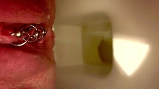 My First Time Haired Pussy Pee and Moving Clit and Asshole