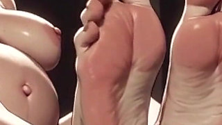 Obese SSBBW Licking & Sucking Pregnant Woman Feet - Both Having Orgasms