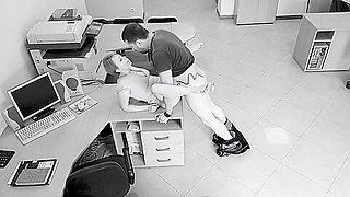 Office sex: employees hot fuck got caught on security office camera