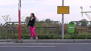 HornyAgent HD Bus stop girl loves riding my big cock
