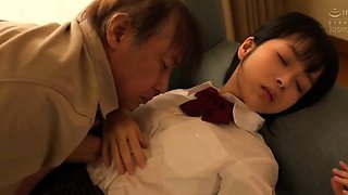 Old man fucks young teen and cum inside her