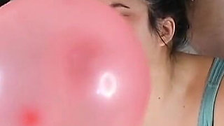 Hairbun and Rough Sex While B2p Balloons
