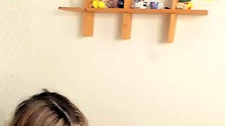 Horny teen get creampie after riding cock and hard doggy sex