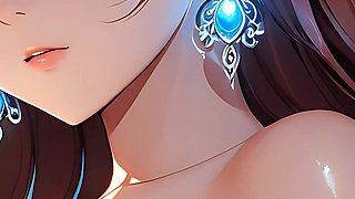 Soft Starlight a Beautiful Young Woman with Glowing Eyes in Animated Style