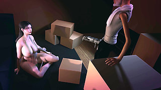 3D Horny Slut Asian MILF Teasing the Old Big Dick to Fuck Her Wet Pussy