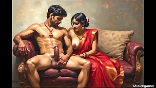 Indian beautiful collage girl shared by boyfriend with his friends after the party