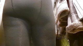 open curtain in fitting room public flashing of tits