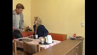 Blonde MILF in Lingerie Gets Pussy Plowed and Cum in Mouth