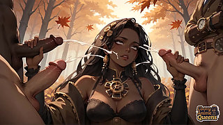 Enjoy Oral Pleasure with a Sloppy Dark-hued Mega-slut in an Autumn Forest. It Was My First Time Having Bare Hook-up