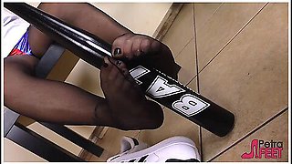 Sexy Petra In Harley Quinn Cosplay Costume And Black Opaque Pantyhose