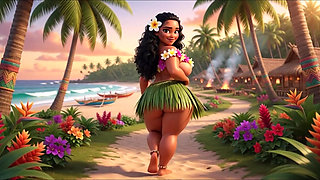 Moana Pleasant Village Daily Nude Routine Beach Lagoon Fruits All Fours With Tattooed Men