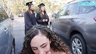 Busty Tanlined Women Masturbate on a Bus