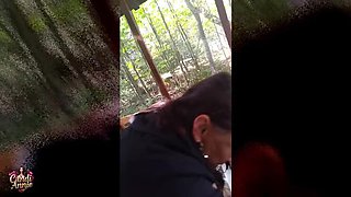 Mature Candi Annie Outdoor POV Blowjob - Cum Swallow in Forest