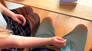 Hand fetish, footjob socks, teen handjob