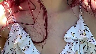 Amateur brunette Michelle with small tit