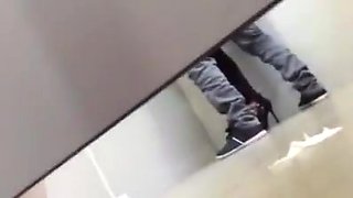 Couple in the public toilet