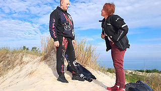 Sunny day on the dunes. My boyfriend loves it when I swallow.