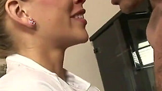 Busty Brooklyn sucks and fucks cock to get her creampie