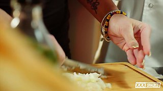 Apolonia Lapiedra Cooks Up Steamy Passion in Kitchen Show