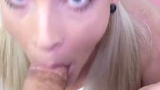 Sexy teen Hadley Karter POV no hands bj and swallow