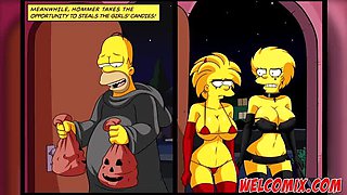 Halloween Night Hentai - Anal Domination & Group Sex with Big Tits Anime Girls in Costumes