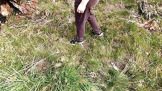 Vagina and tit punishment in the woods
