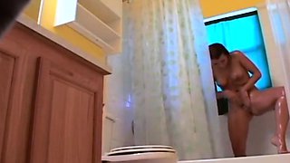 Stepdaughter 21 shaves pussy in shower (voyeur)