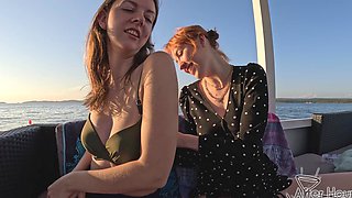 Two teens in a steamy yacht encounter with no clothes