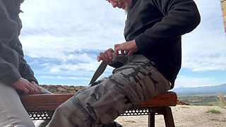 Accidental Blowjob Outdoors - I Cum Fast in His Mouth, They Almost See Us, Risky Homemade Sex