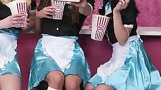 These Three Babes Will Earn Their Tips with a Hardcore Foursome