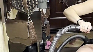 Hot Maid in Lingerie Vacuum Boot Worship & Body Tease POV