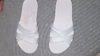 My Cuckold Slave Cum on My Slipper