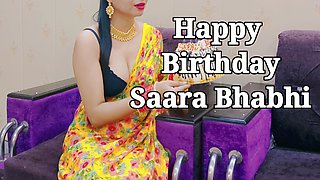 Indian beautiful Saara bhabhi celebrate her birthday with devar ji saara bhabhi give return gift devar ji sexy creampie pussy