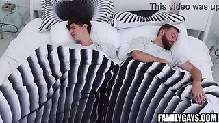 Step Dad Feels Step Son Masturbating Starts Stroking To