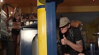 Old Daddy Fucks Teen Blonde Outside in German HD