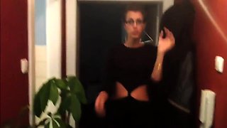 Buxom amateur slut with glasses indulges in anal sex in POV