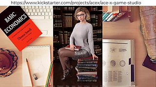 Emma gets down in the library - nerds are surprisingly exceptional in bed