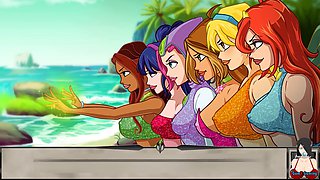 Winx Club parody featuring Darcy, Icy, and Musa in a magic conquest