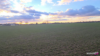 German Blonde Hitchhiker Pick up and Get Risky POV Outdoor Fuck in Car