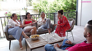 Cute Young Girl Publicly Fucked by an Italian Guy with a Huge Cock on a Summer Patio!