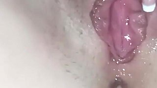 Cumslut Jerks Her Pussy and Gets Cum on Face