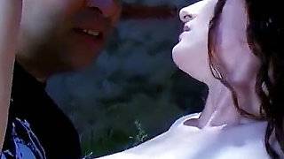 Sexy skinny teen Sabrina fucked outdoor by stepdad