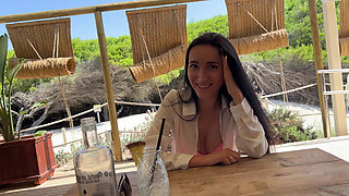 Secret fun with a vibrator on the remote control in public places (in a restaurant, on the beach, in a parking lot)