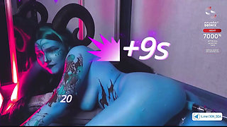 Tattooed Blue Slut With Huge Tits Gets Fucked Hard by Machine
