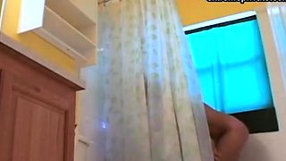 Stepdaughter 21 shaves pussy in shower (voyeur)