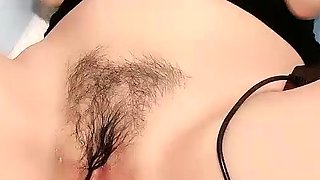 Japanese bound hairy pussy toyed