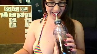 Chubby Brunette Big Boobs Dildo Masturbation