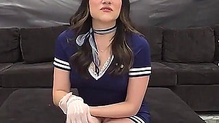 Flight Attendant Alice's Wild POV Cumshot Debut